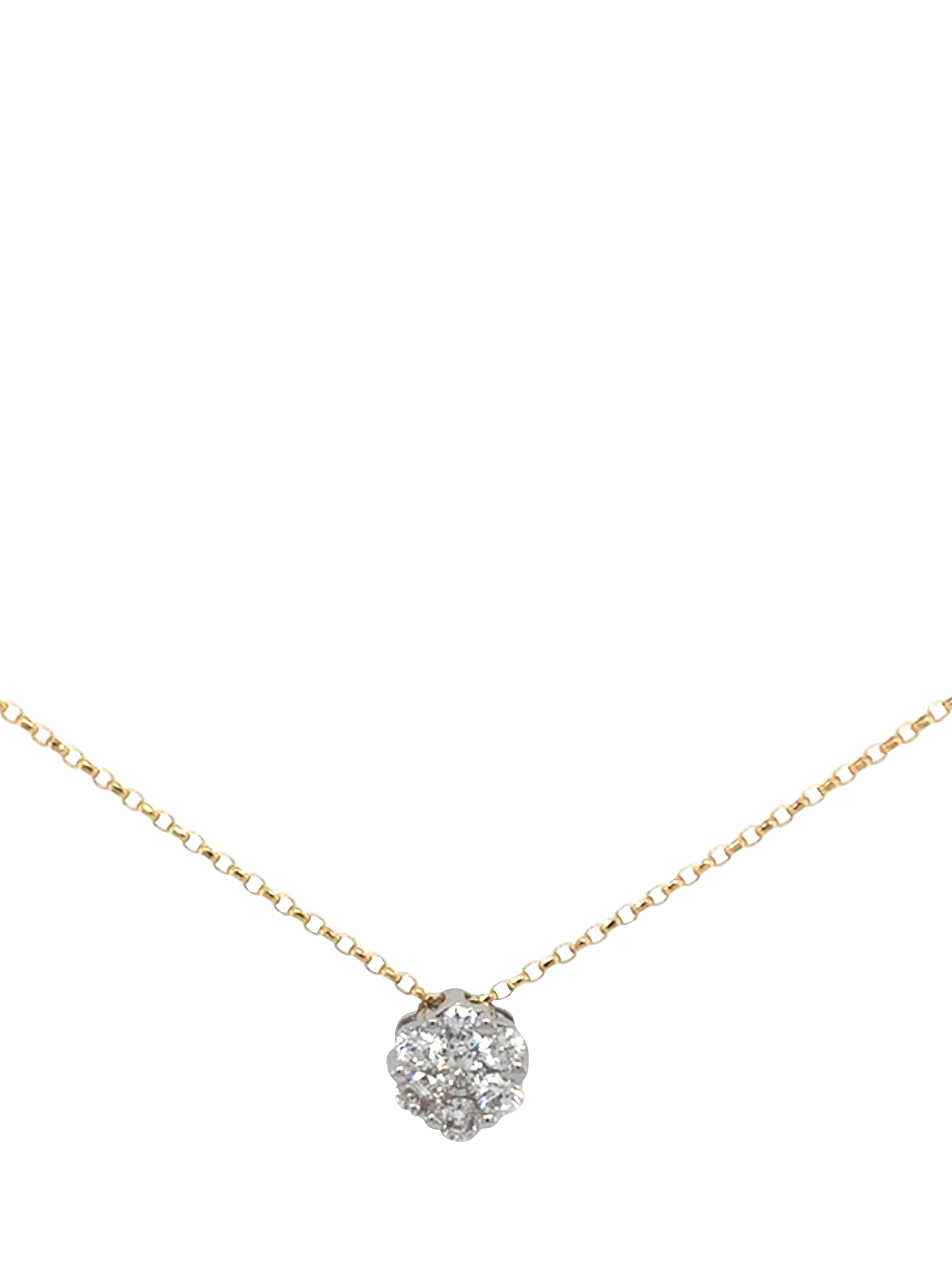 Product image 1 of 5, which shows Pre-loved 18ct Yellow and White Gold 7-Stone Diamond Round Claw-Set Pendant