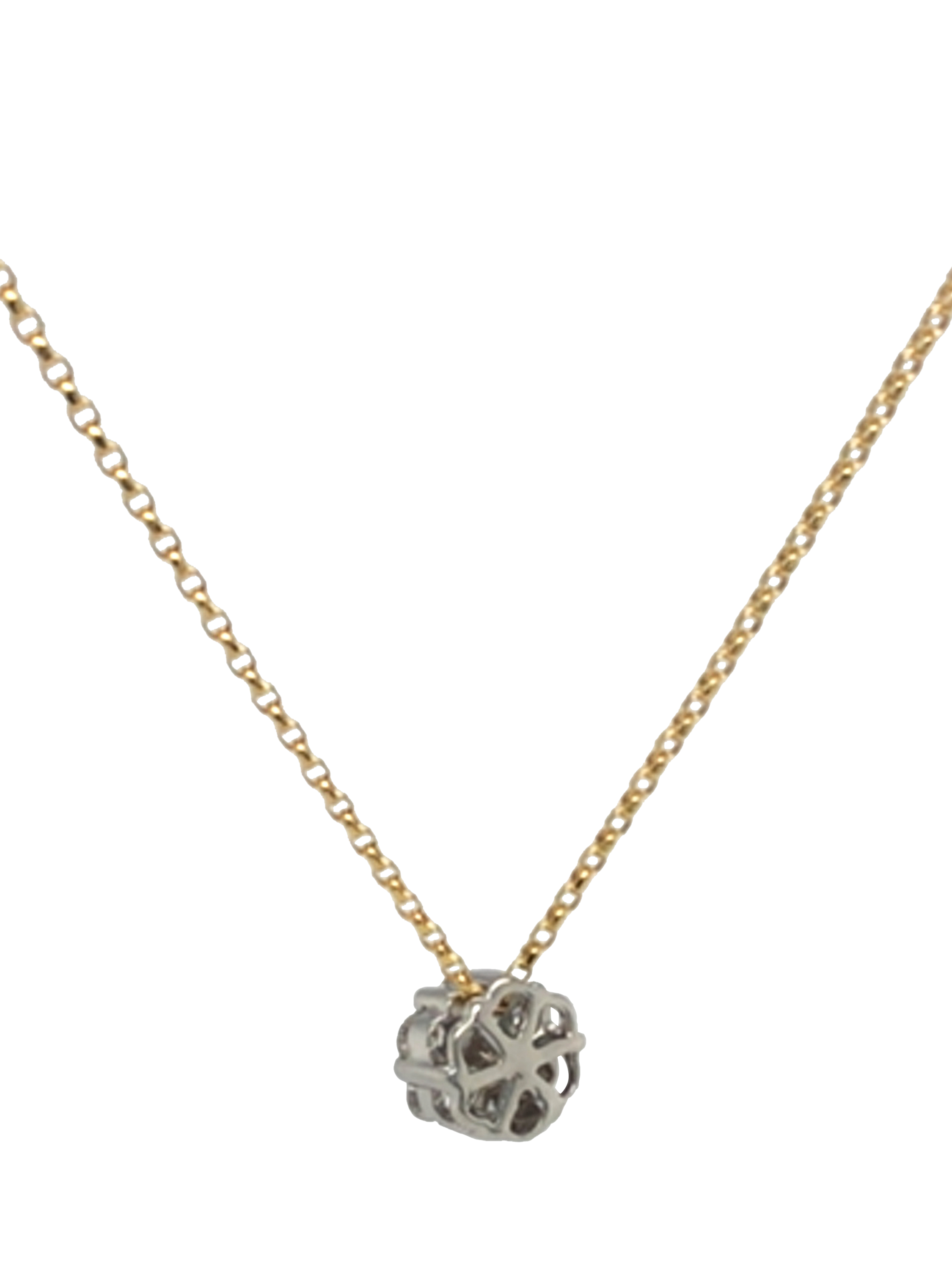 Product image 3 of 5, which shows Pre-loved 18ct Yellow and White Gold 7-Stone Diamond Round Claw-Set Pendant