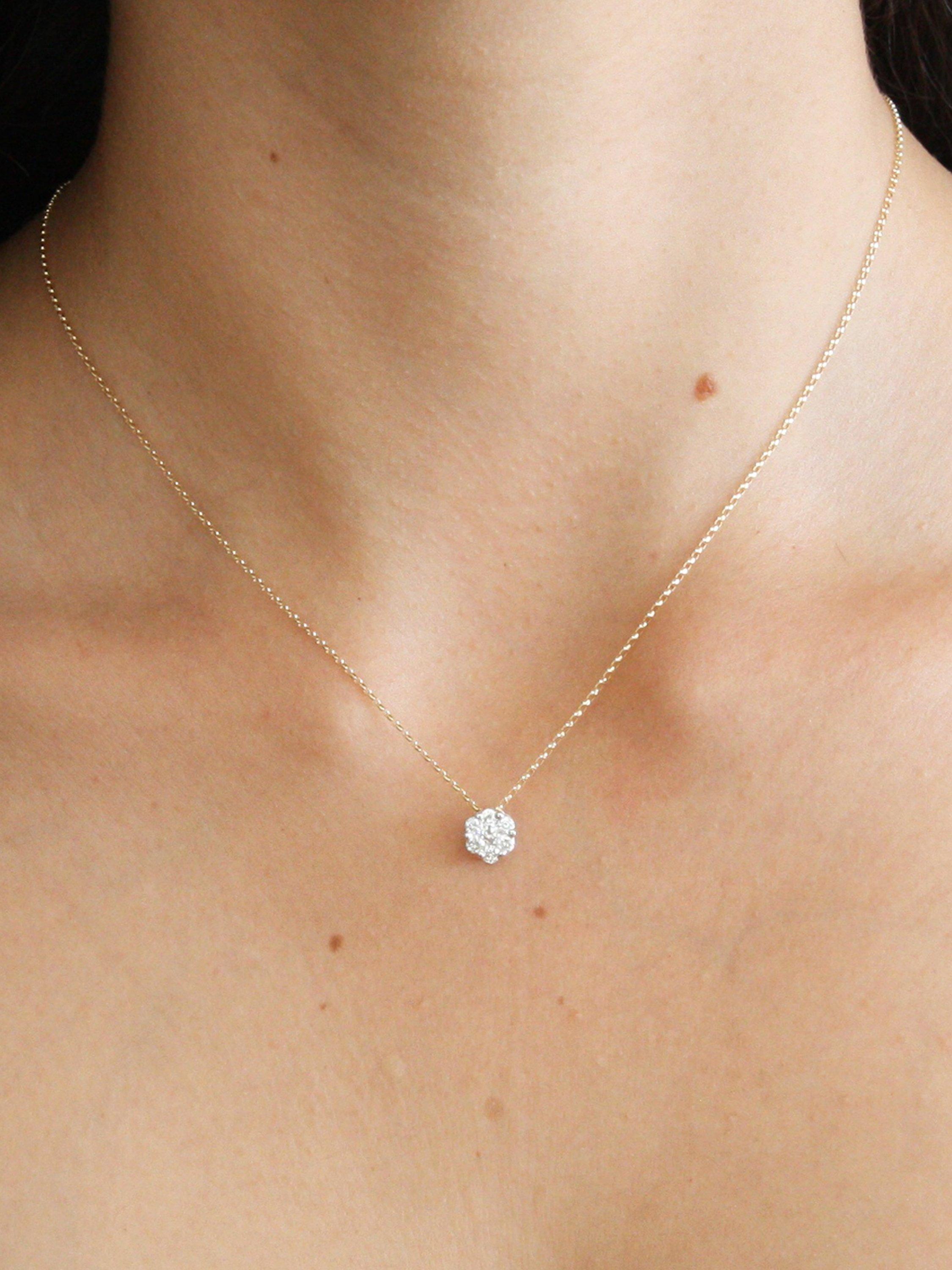 Product image 5 of 5, which shows Pre-loved 18ct Yellow and White Gold 7-Stone Diamond Round Claw-Set Pendant