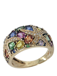 Pre-loved 14ct Yellow Gold Multi Sapphire and Diamond Ring
