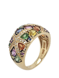 Pre-loved 14ct Yellow Gold Multi Sapphire and Diamond Ring