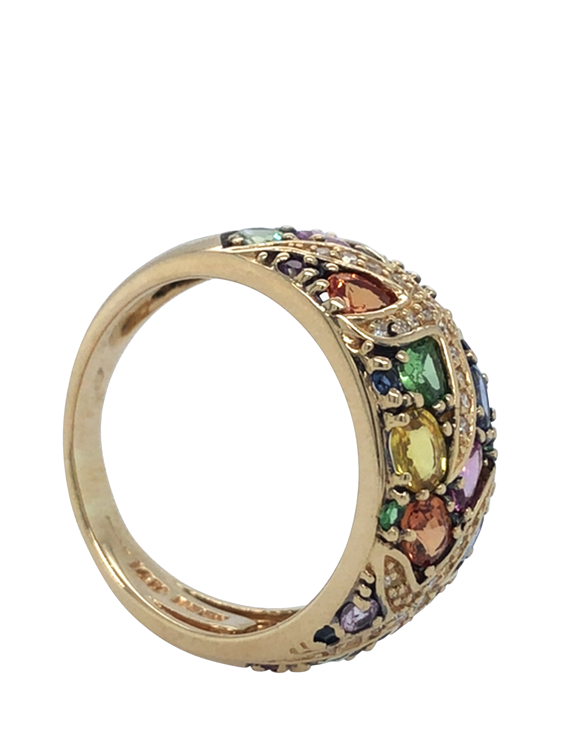 Product image 4 of 5, which shows Pre-loved 14ct Yellow Gold Multi Sapphire and Diamond Ring