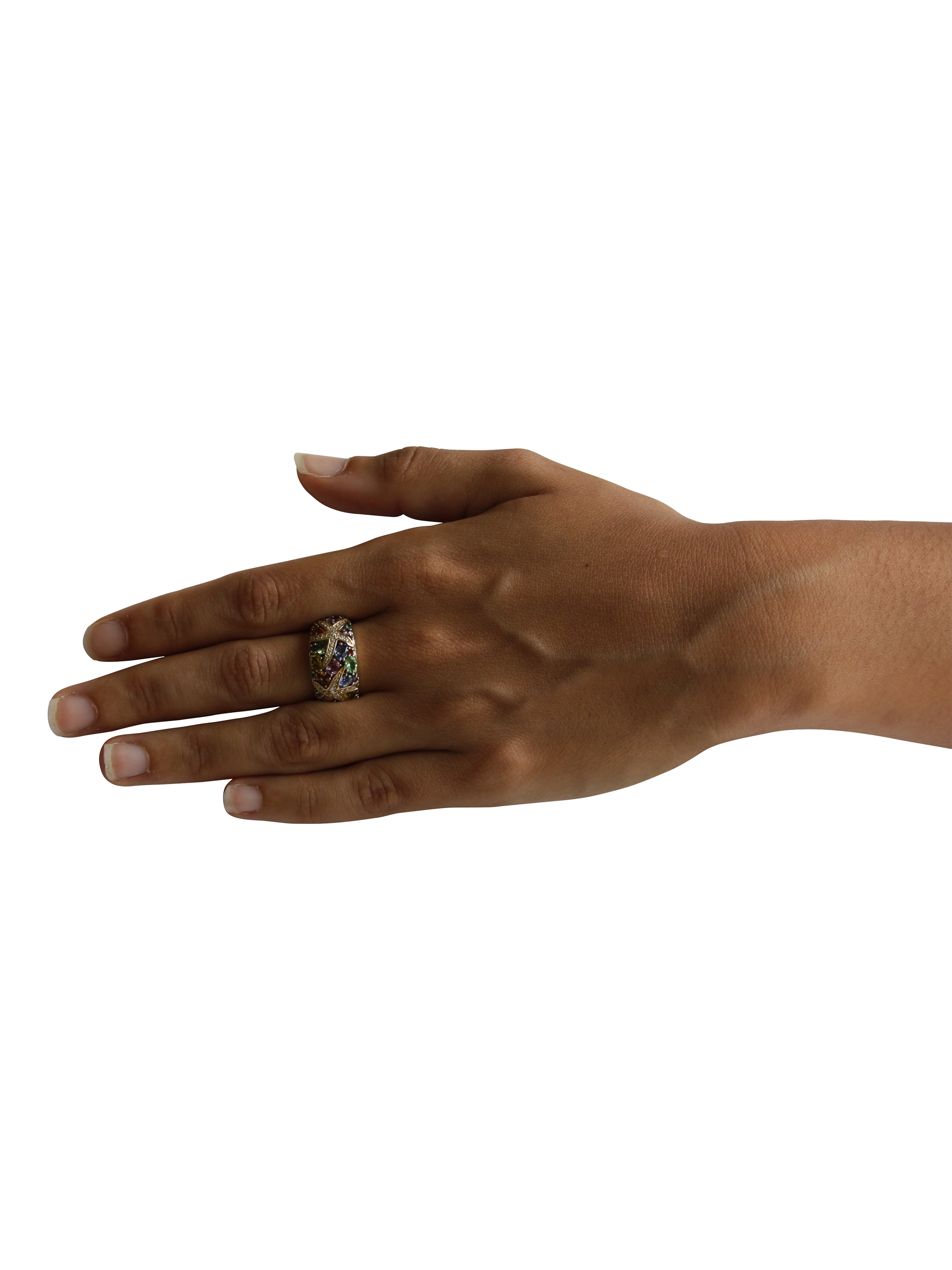 Product image 5 of 5, which shows Pre-loved 14ct Yellow Gold Multi Sapphire and Diamond Ring