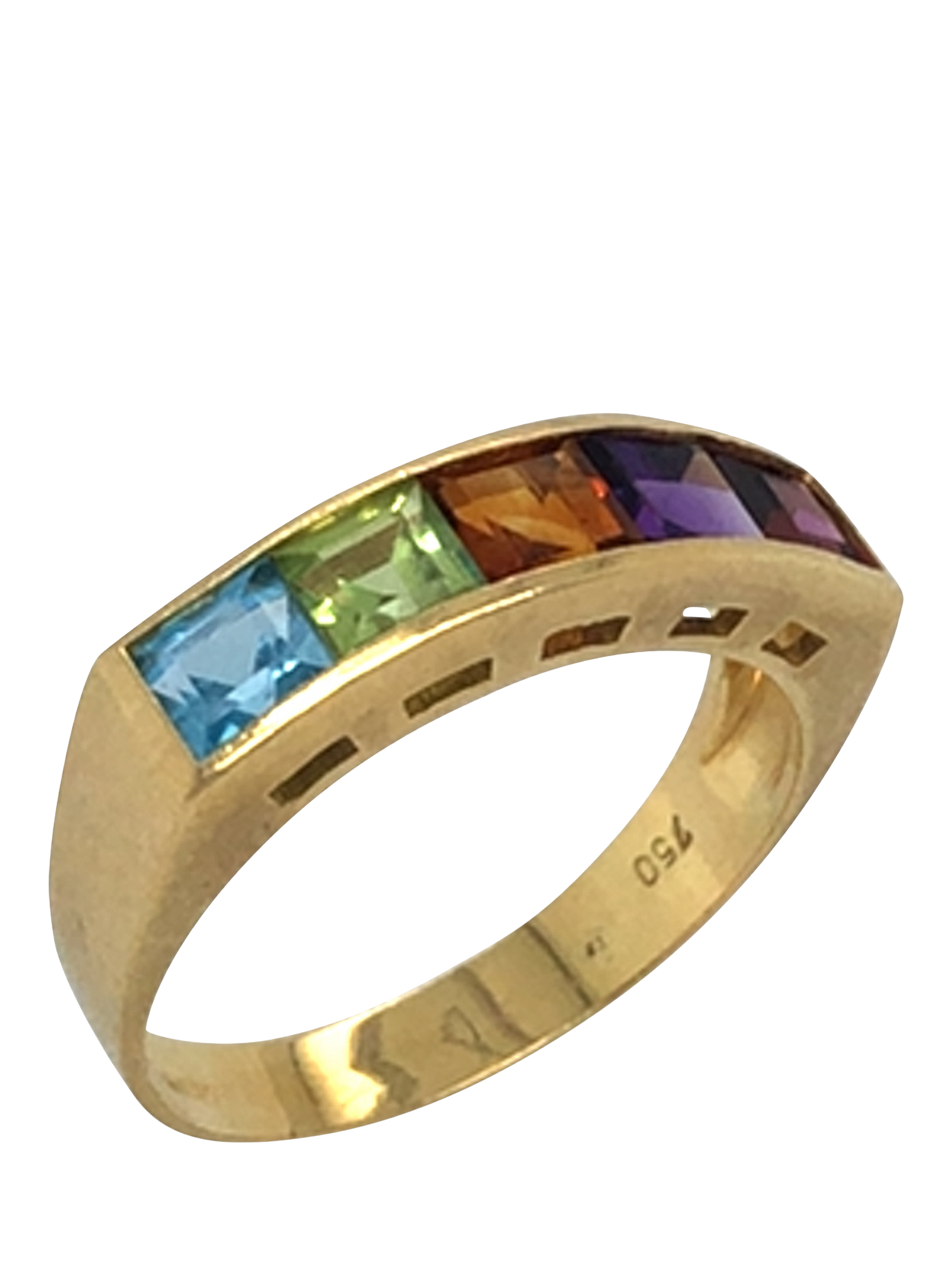 Product image 1 of 5, which shows Pre-loved 18ct Yellow Gold Multi-Stone Band Ring