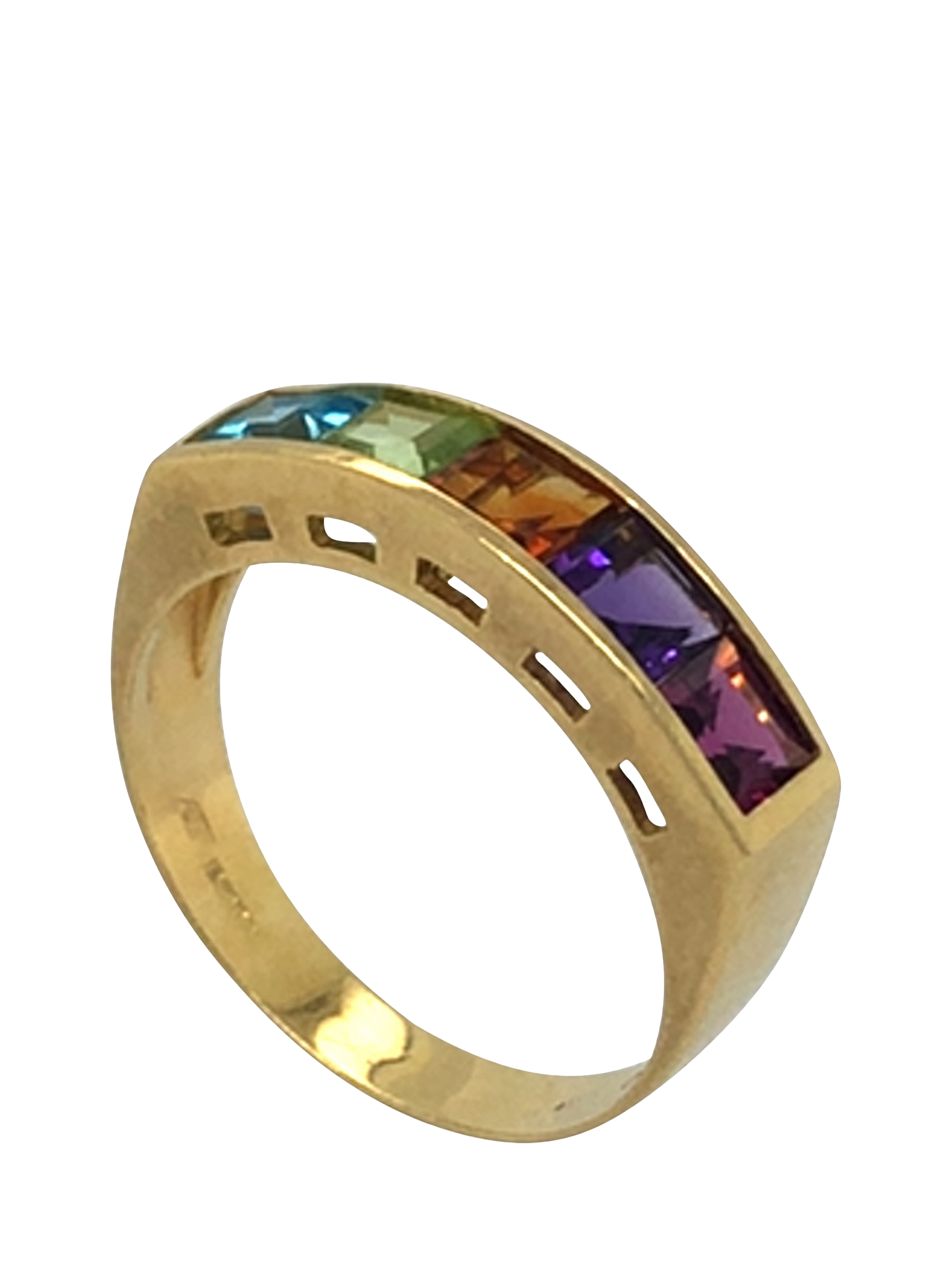 Product image 3 of 5, which shows Pre-loved 18ct Yellow Gold Multi-Stone Band Ring