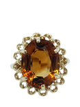 Pre-loved 9ct Yellow Gold Oval Citrine Claw Set Ring