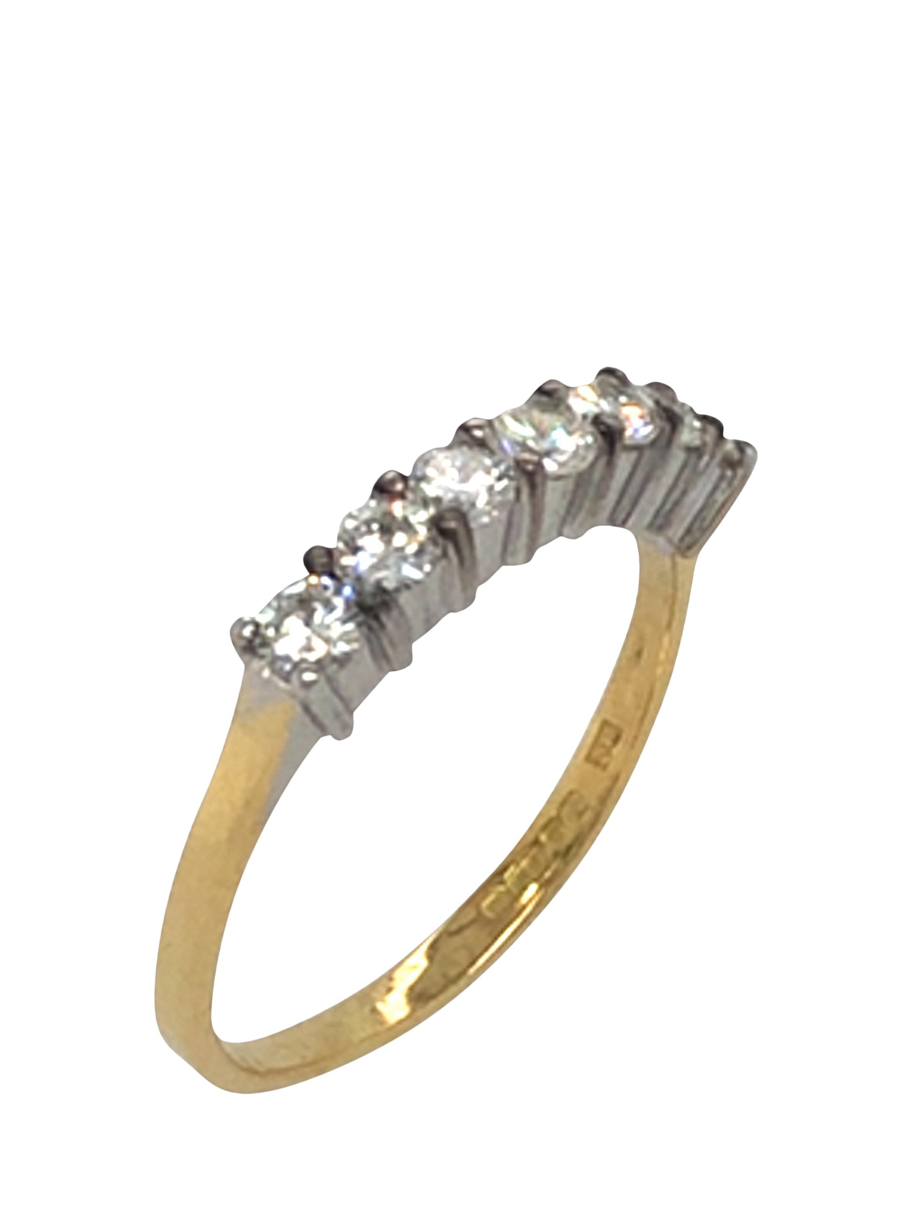 Product image 2 of 4, which shows Pre-loved 18ct Yellow and White Gold 7-Stone Diamond Eternity Ring