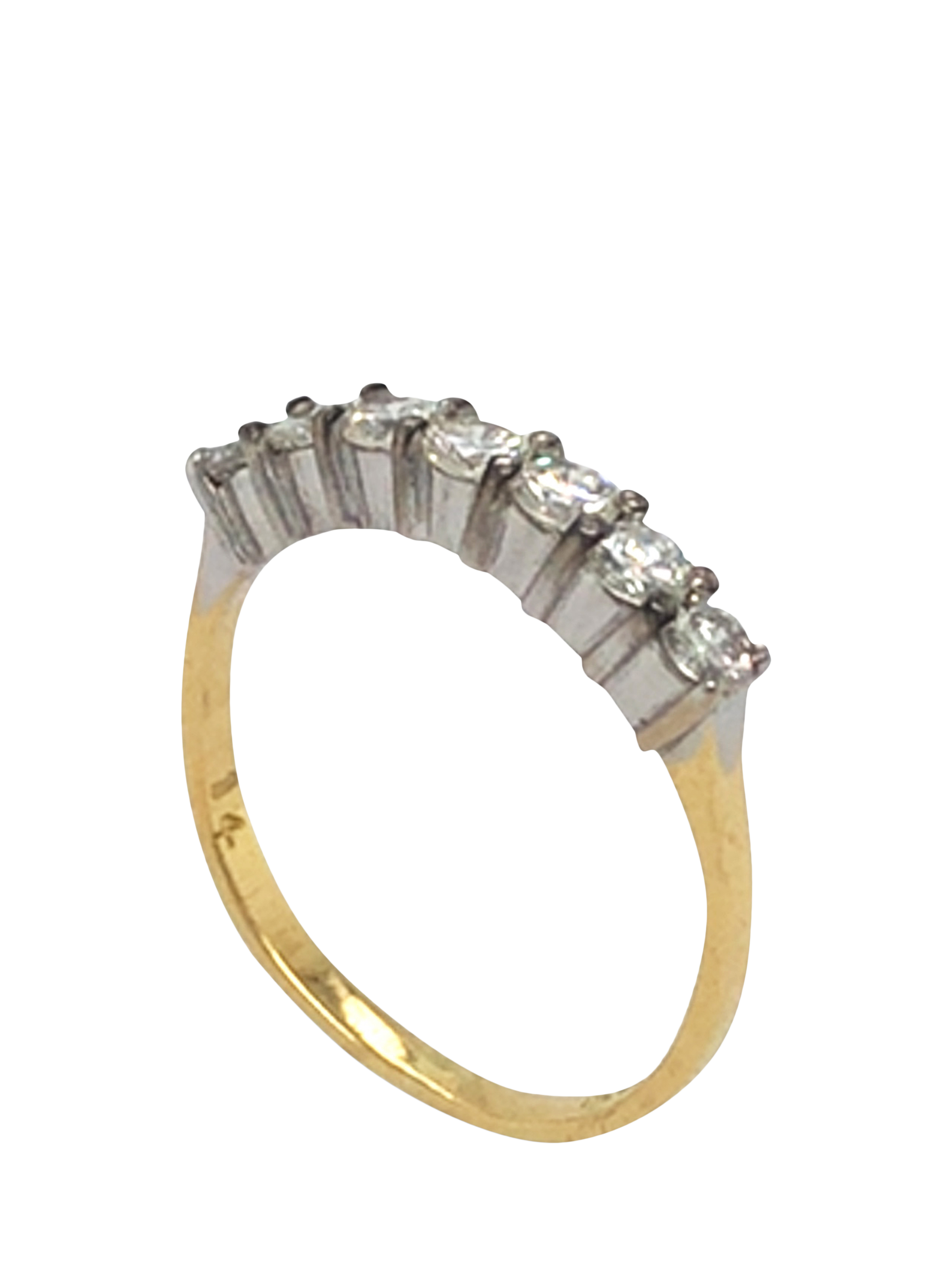 Product image 3 of 4, which shows Pre-loved 18ct Yellow and White Gold 7-Stone Diamond Eternity Ring