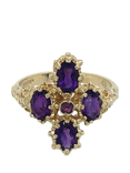 Pre-loved 9ct Yellow Gold 5-Stone Amethyst Cluster Ring, Dated Circa 1974