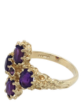Pre-loved 9ct Yellow Gold 5-Stone Amethyst Cluster Ring, Dated Circa 1974