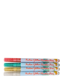 Tinc Festive Glitter Marker Pens, Set of 4, Multi, Multi