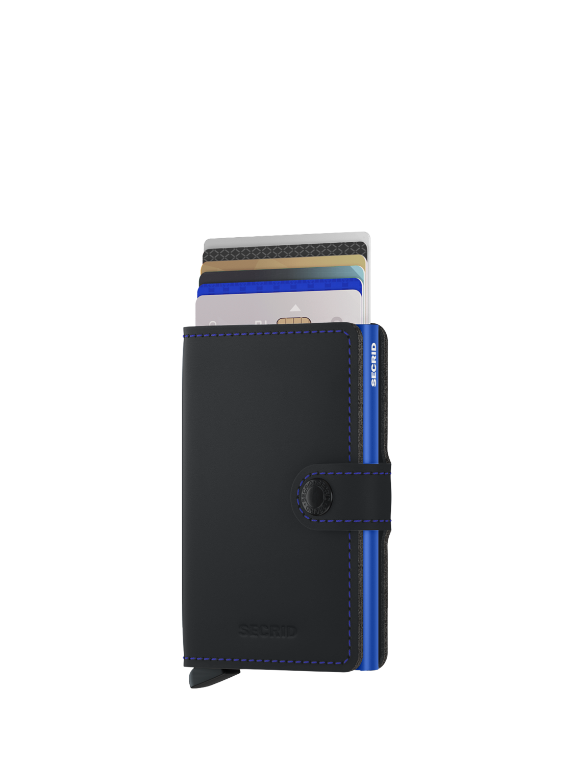 Product image 1 of 5, which shows Secrid Leather Miniwallet, Black & Blue