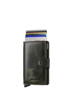 Secrid Leather Miniwallet, Night Blue & Orange