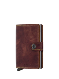 Secrid Vintage Leather Mini Wallet - view 2, Brown