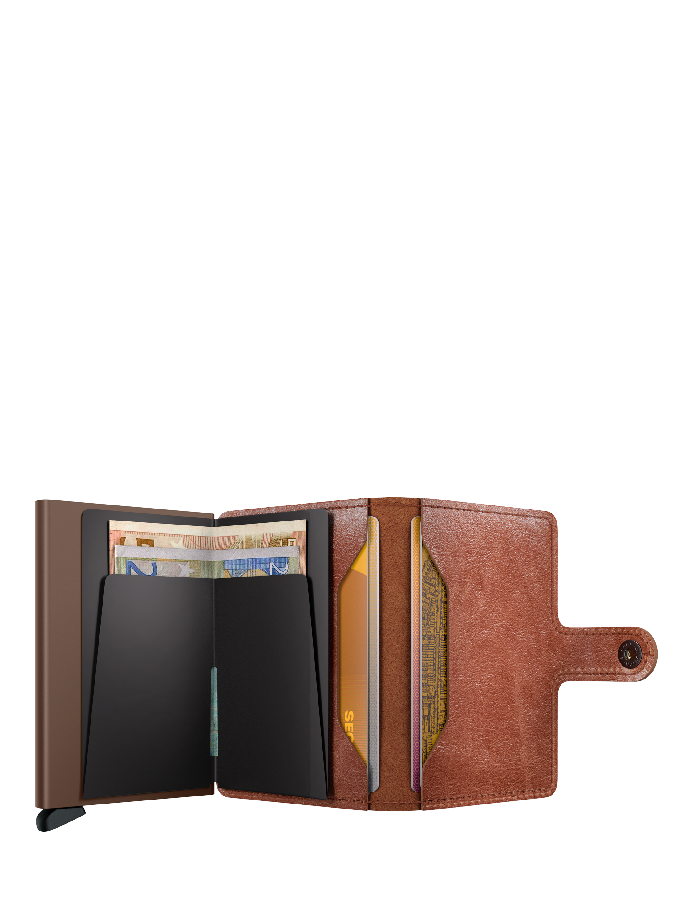 Product image 5 of 5, which shows Secrid Vintage Leather Mini Wallet, Cognac Brown