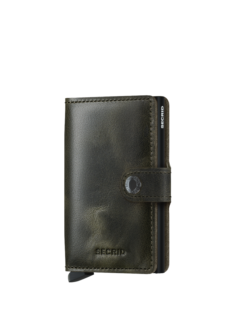 Product image 2 of 4, which shows Secrid Vintage Leather Mini Wallet, Olive Black