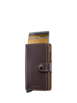 Secrid Original Leather Mini Wallet, Chocolate