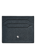 Montlanc Sartorial Embossed Leather Card Holder, Tweed Blue