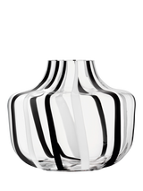 LSA International Stripe Glass Vase, H20cm, Black/White