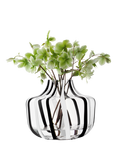 LSA International Stripe Glass Vase, H20cm, Black/White
