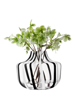 LSA International Stripe Glass Vase, H20cm, Black/White - view 2, Black,white