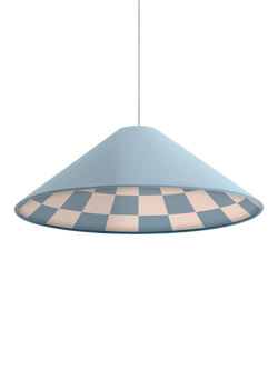 houseof Chequered Cone Ceiling Shade, Damson Blue