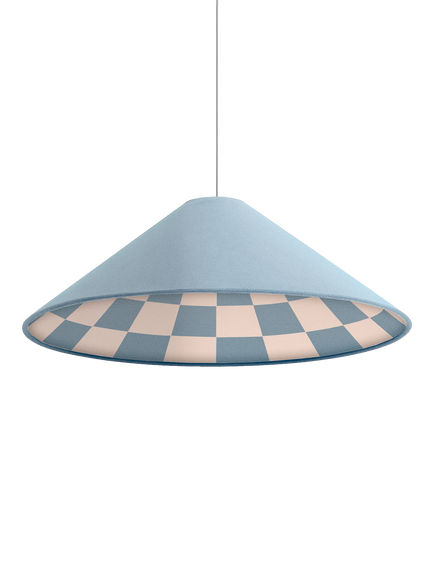 houseof Chequered Cone Ceiling Shade, Damson Blue