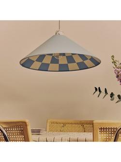 houseof Chequered Cone Ceiling Shade - view 2, Damson Blue