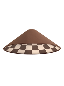 houseof Chequered Cone Ceiling Shade, Bark Brown