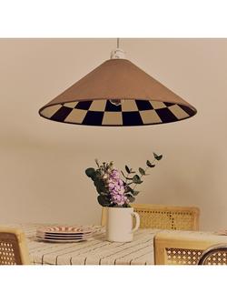 houseof Chequered Cone Ceiling Shade - view 2, Bark Brown