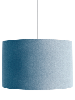 houseof Chequered Drum Canvas Lampshade, Damson Blue