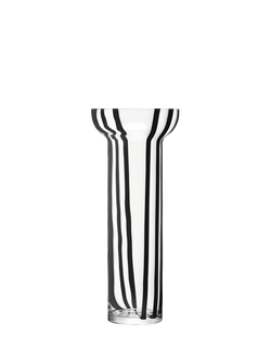 LSA International Stripe Glass Vase, H42cm, Black, Black