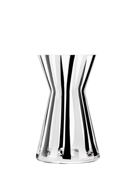LSA International Stripe Glass Vase, H32cm, Black/White, Black,white