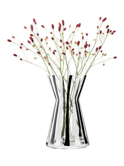 LSA International Stripe Glass Vase, H32cm, Black/White - view 2, Black,white