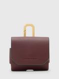 AllSaints Hex Leather AirPod Case, Dark Red