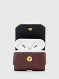 AllSaints Hex Leather AirPod Case, Dark Red
