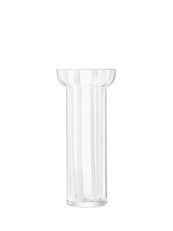 LSA International Stripe Glass Vase, H31.5cm, White, White