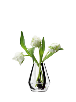 LSA International Stripe Glass Vase, H14cm, Black/White - view 2, Black,white