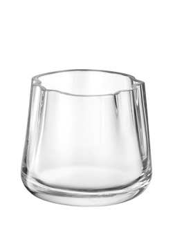 LSA International Lagoon Small Glass Vase/Candle Holder, H8cm, Clear, Clear