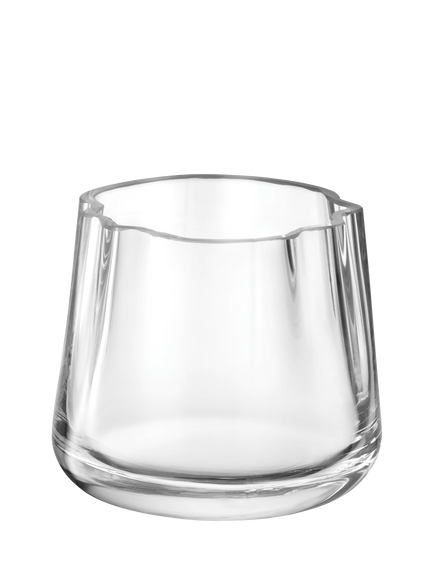 LSA International Lagoon Small Glass Vase/Candle Holder, H8cm, Clear, Clear