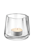 LSA International Lagoon Small Glass Vase/Candle Holder, H8cm, Clear