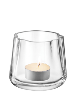 LSA International Lagoon Small Glass Vase/Candle Holder, H8cm, Clear - view 2, Clear