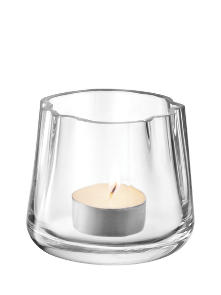 LSA International Lagoon Small Glass Vase/Candle Holder, H8cm, Clear - view 2, Clear