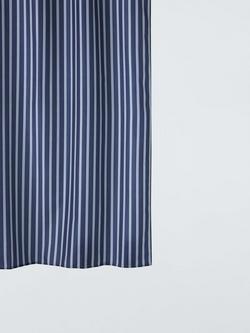 John Lewis Ambleside Stripe Recycled Polyester Shower Curtain, Indigo, Indigo
