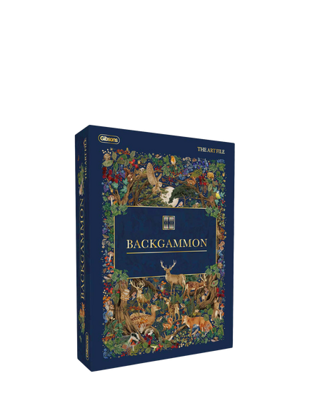 Gibsons The Art File Backgammon Board Game, Blue Multi Blue