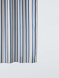 John Lewis Polzeath Stripe Recycled Polyester Shower Curtain, Blue/Multi, Blue Multi