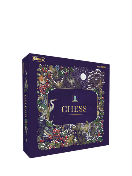 Gibsons x The Art File Travel Chess Board, Blue Multi Blue