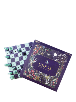 Gibsons x The Art File Travel Chess Board - view 2, Blue Multi Blue