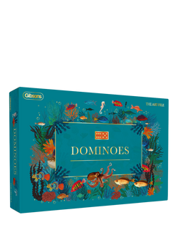 Gibsons x The Art File Sea Life Domino Set, Blue Teal