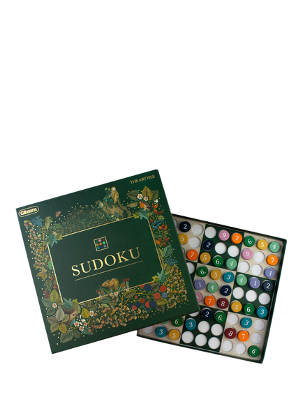 Gibsons x The Art File Sudoku Game - view 2, Green Multi Green